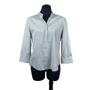 BCBGMaxAzria 65% Cotton Blue 3/4 Sleeve Blouse - Women’s M